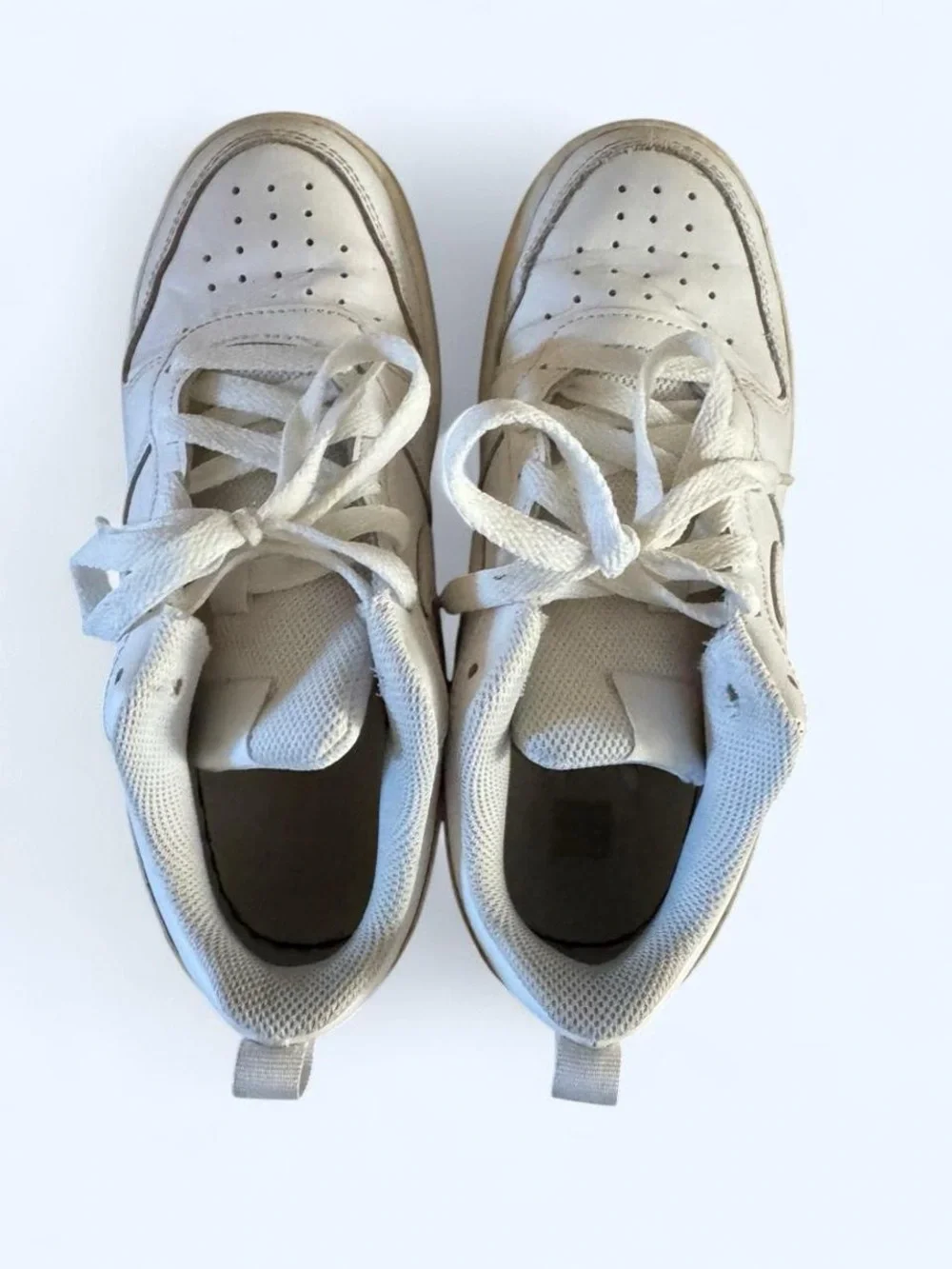 Nike Kids White Low-Top Sneakers with Swoosh